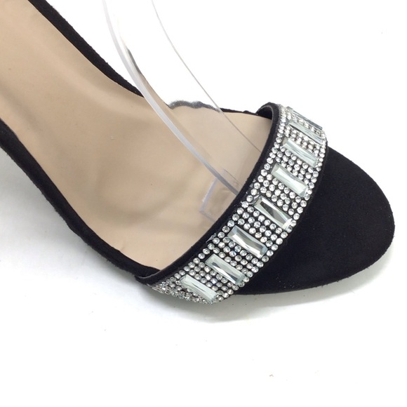 Lov Mark Black Suede Open Toe Heeled Sandals - Picture 10 of 12